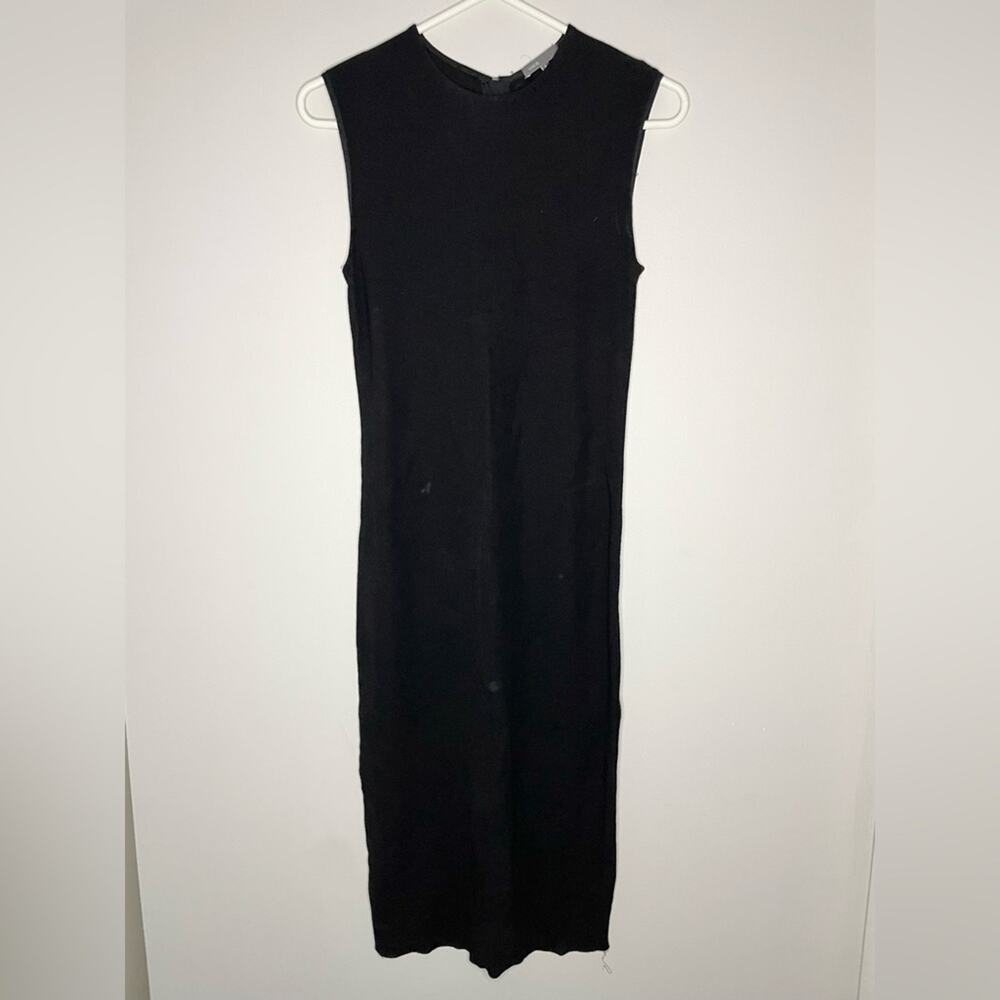 Vince Black Midi Sleeveless Bodycon Dress Size 6